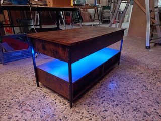 Mesa Salón Abatible LED 125x50 cm