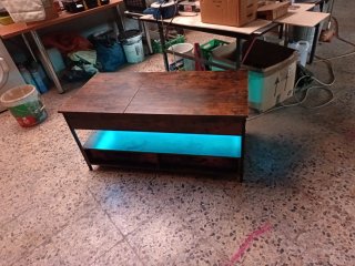 Mesa Salón Abatible LED 125x50 cm