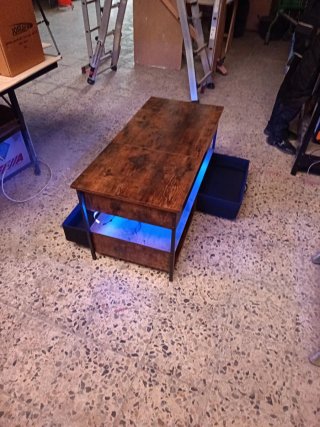 Mesa Salón Abatible LED 125x50 cm