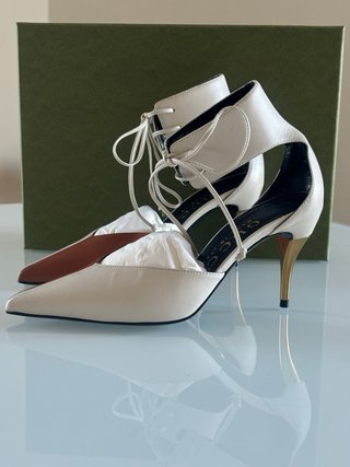Decolletè Gucci Slingback Originali Bianco/Marrone