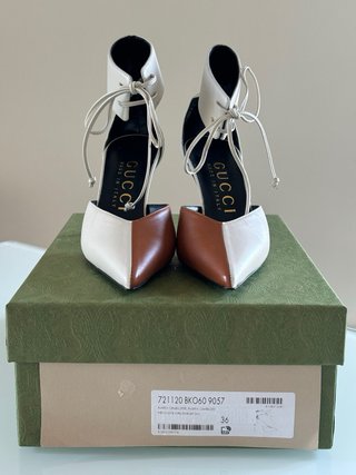 Decolletè Gucci Slingback Originali Bianco/Marrone