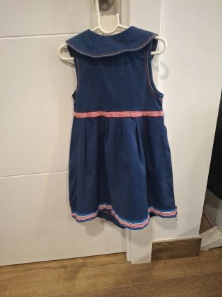 Vestido niña azul y rojo faro