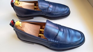 Mocassini Gucci Pelle Blu Misura 43