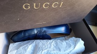 Mocassini Gucci Pelle Blu Misura 43