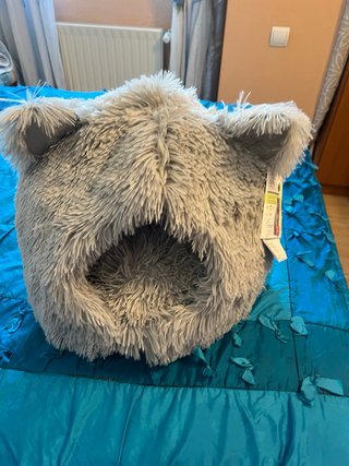 Cueva para gato/perro suave gris
