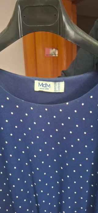 Vestido azul Mdm lunares
