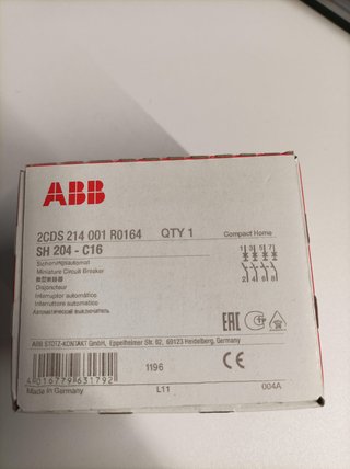 Interruptor Automático ABB SH204-C16 4P 16A