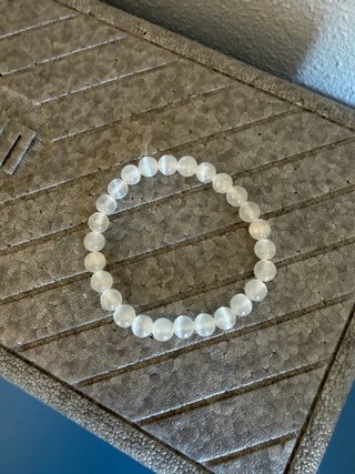 Pulsera de Swarovski, bolitas blancas y grises