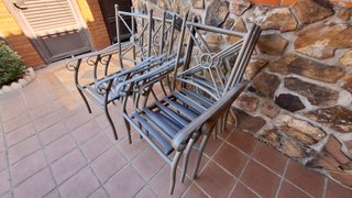 Seggiole da Giardino in Alluminio Grigio