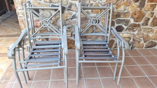 Seggiole da Giardino in Alluminio Grigio