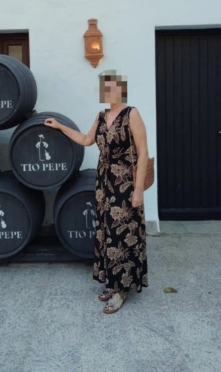 Vestido Surkana Negro Estampado Talla L