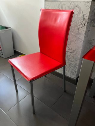 Sillas de cocina rojas (Set de 2)