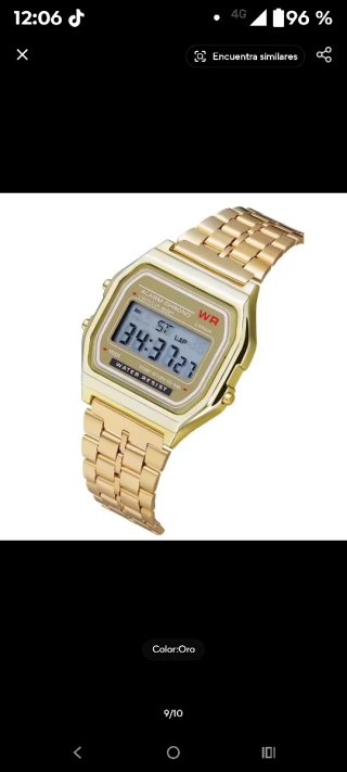 Reloj Digital Dorado WR