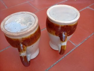 2 Jarritas Cerámica Vintage Beige/Marrón