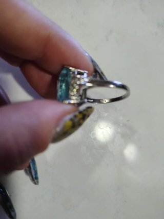 Anillo Plata Cristal Aguamarina