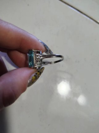 Anillo Plata Cristal Aguamarina