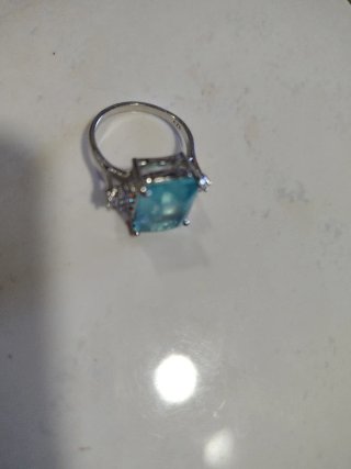 Anillo Plata Cristal Aguamarina