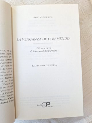 LA VENGANZA DE DON MENDO - Pedro Muñoz Seca