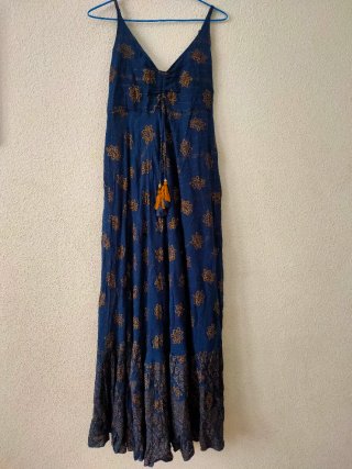 Vestido largo tirantes estampado floral
