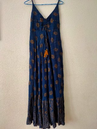 Vestido largo tirantes estampado floral