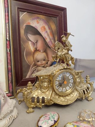 Lote vintage figuras y joyeros cuadros