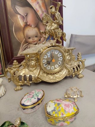 Lote vintage figuras y joyeros cuadros