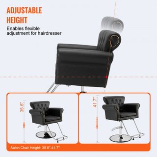 Silla de salón, silla de barbero para estilistas de cabello, silla de estilismo con bomba hidráulica de alta resistencia, silla de salón de cabello giratoria 360° con reposapiés para spa de bellez...