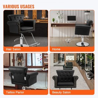 Silla de salón, silla de barbero para estilistas de cabello, silla de estilismo con bomba hidráulica de alta resistencia, silla de salón de cabello giratoria 360° con reposapiés para spa de bellez...