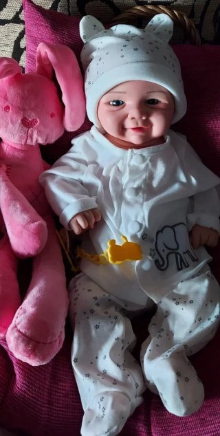 Reborn 40cm silicona es niña sonriente