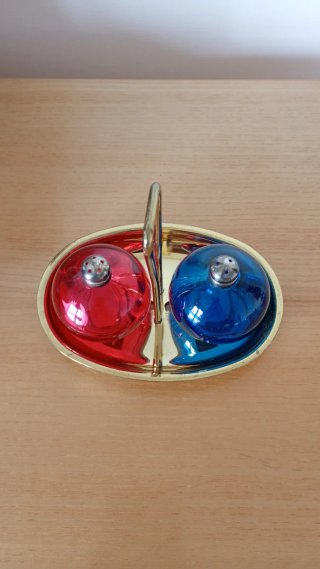 Set Vintage Sale e Pepe Vetro Metallo