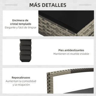 Juego Muebles Jardín Ratán 4 Piezas