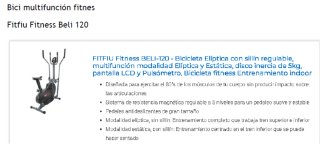 Bicicleta Elíptica FITFIU BELI-120