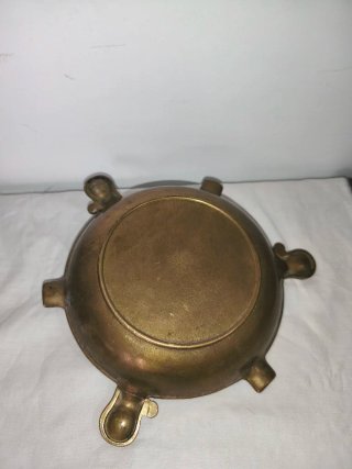 Cenicero Bronce Antiguo Timón Barco Inglés