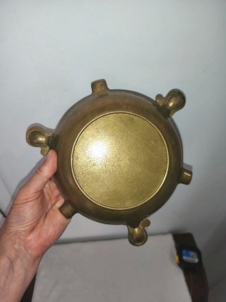 Cenicero Bronce Antiguo Timón Barco Inglés
