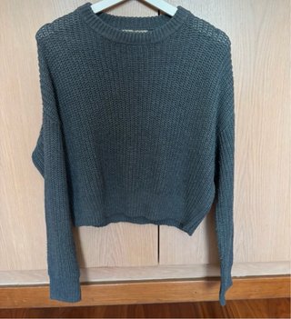 Jersey gris tejido Bershka XS