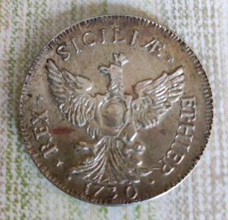 Moneta Sicilia 12 tari 1730 Formula visto piaciuto