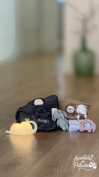 Canastilla personalizada regalo bebé selva