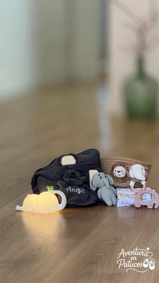 Canastilla personalizada regalo bebé selva