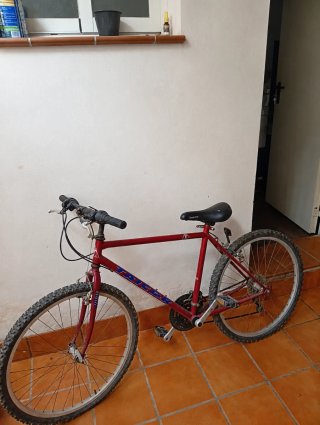 Bicicleta de montaña roja