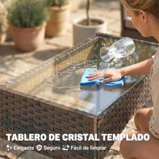 Conjunto Muebles Jardín Ratán Sofá y Sillones