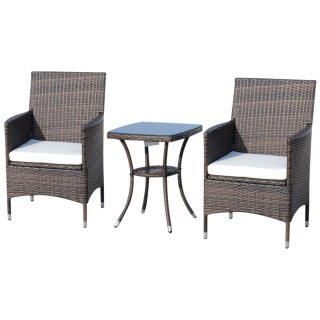 Conjunto Muebles Jardín Ratán Mesa y 2 Sillones