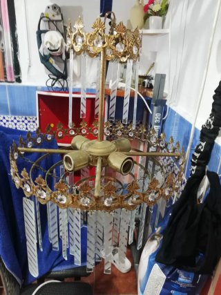 Lámpara de techo metal y cristal completa de crist