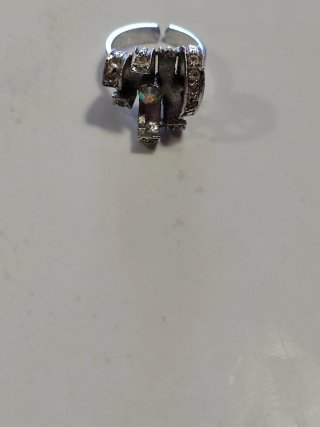 Anillo Plata Ajustable Piedra Rosa Elegante