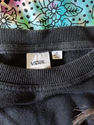Sudadera Vans Negra con Rayas Blancas
