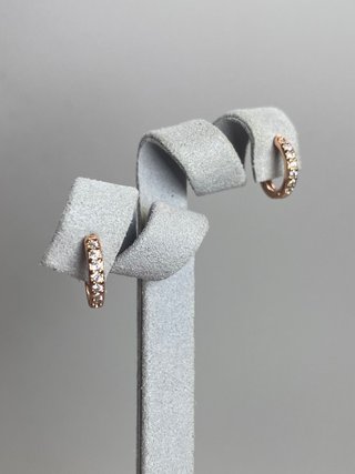 PENDIENTES AROS PLATA DE LEY ORO ROSA CIRCONIA