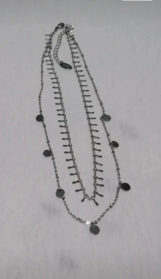 Collana doppio strato acciaio inox