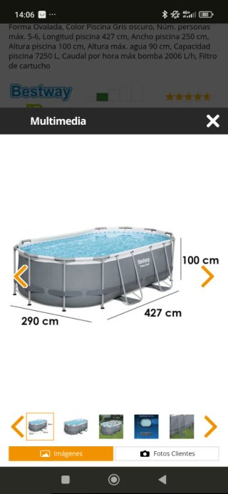 Piscina Bestway Steel Oval 427x250x100 cm