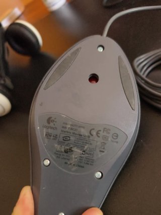 Mouse Logitech Marble USB Grigio/Rosso