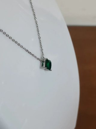Collana Punto Luce Verde Argento
