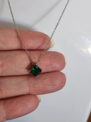 Collana Punto Luce Verde Argento